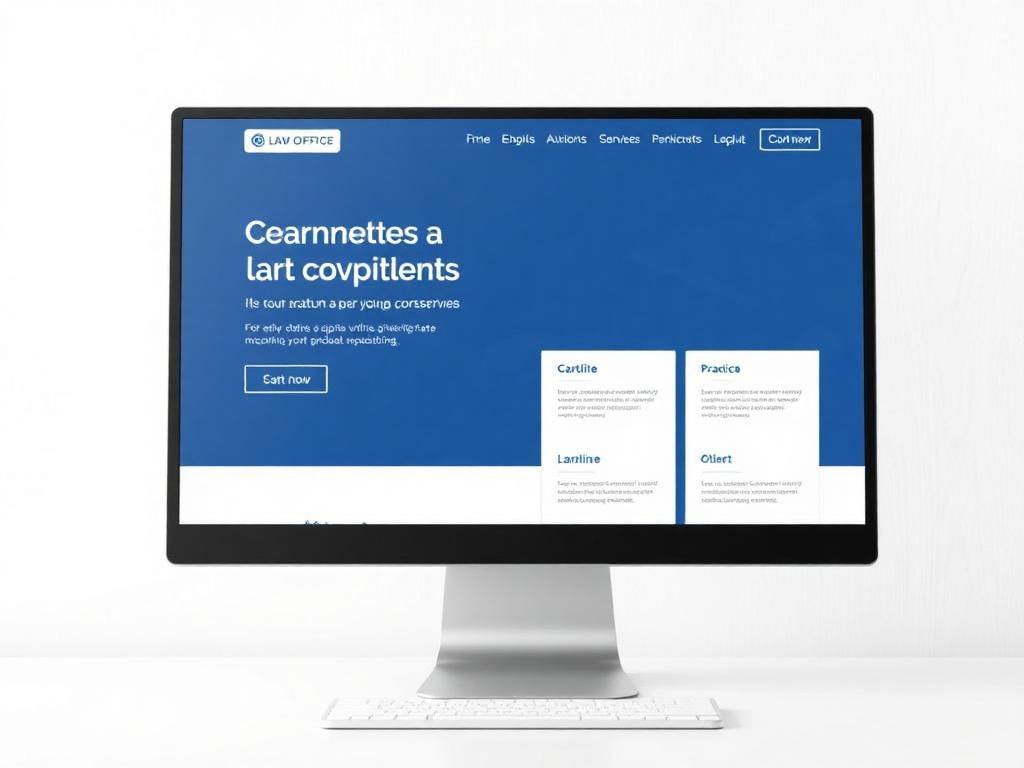 Modelo de site com seções de áreas de atuação para escritório de advocacia